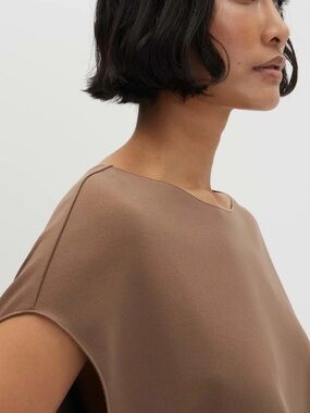 Zara Camel Cap Sleeve Tunic Top [Size Large]